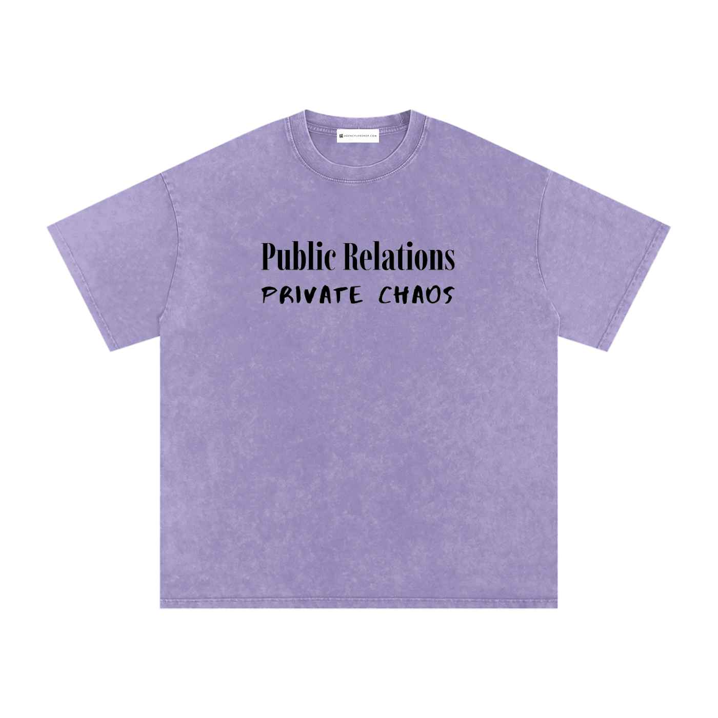 Public Relations, Private Chaos | Snow Washed Oversized Cotton T-Shirt
