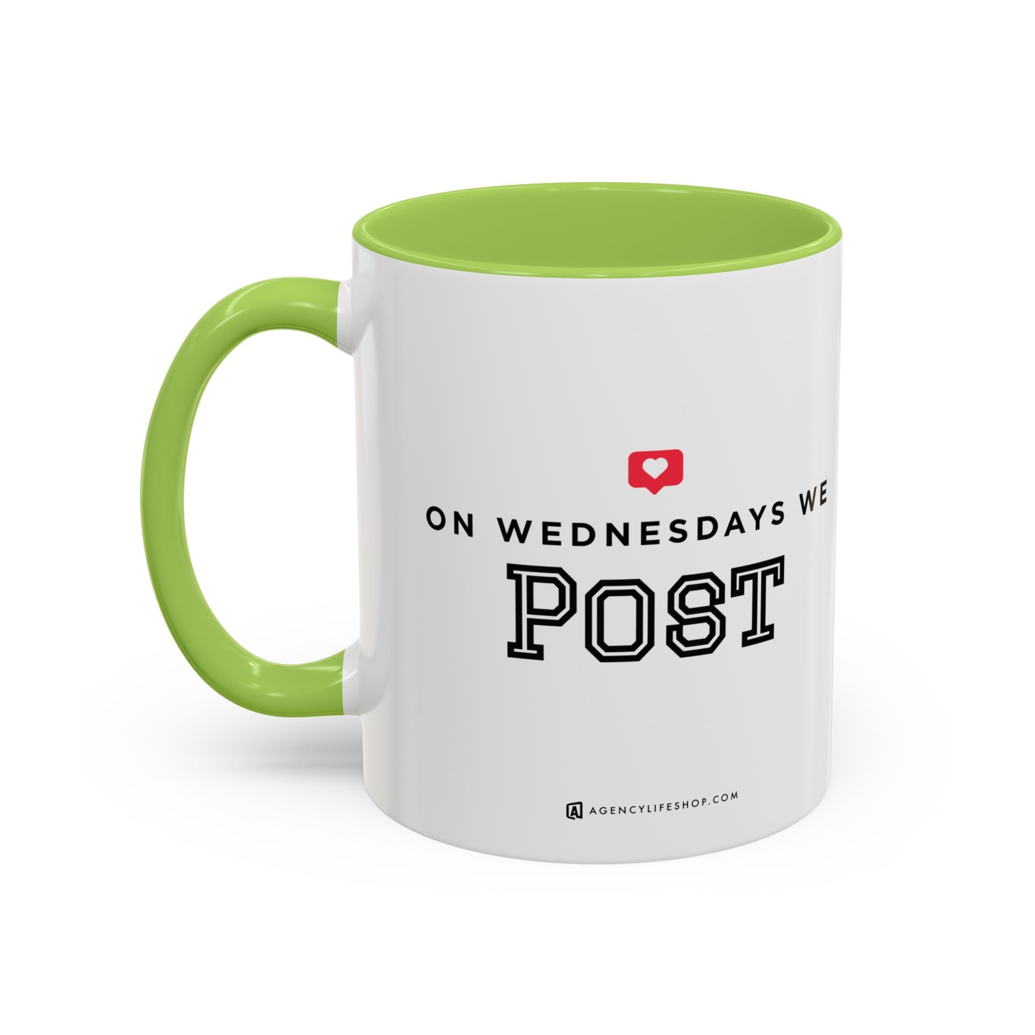On Wednesdays, We Post | Accent Coffee Mug (11, 15oz)