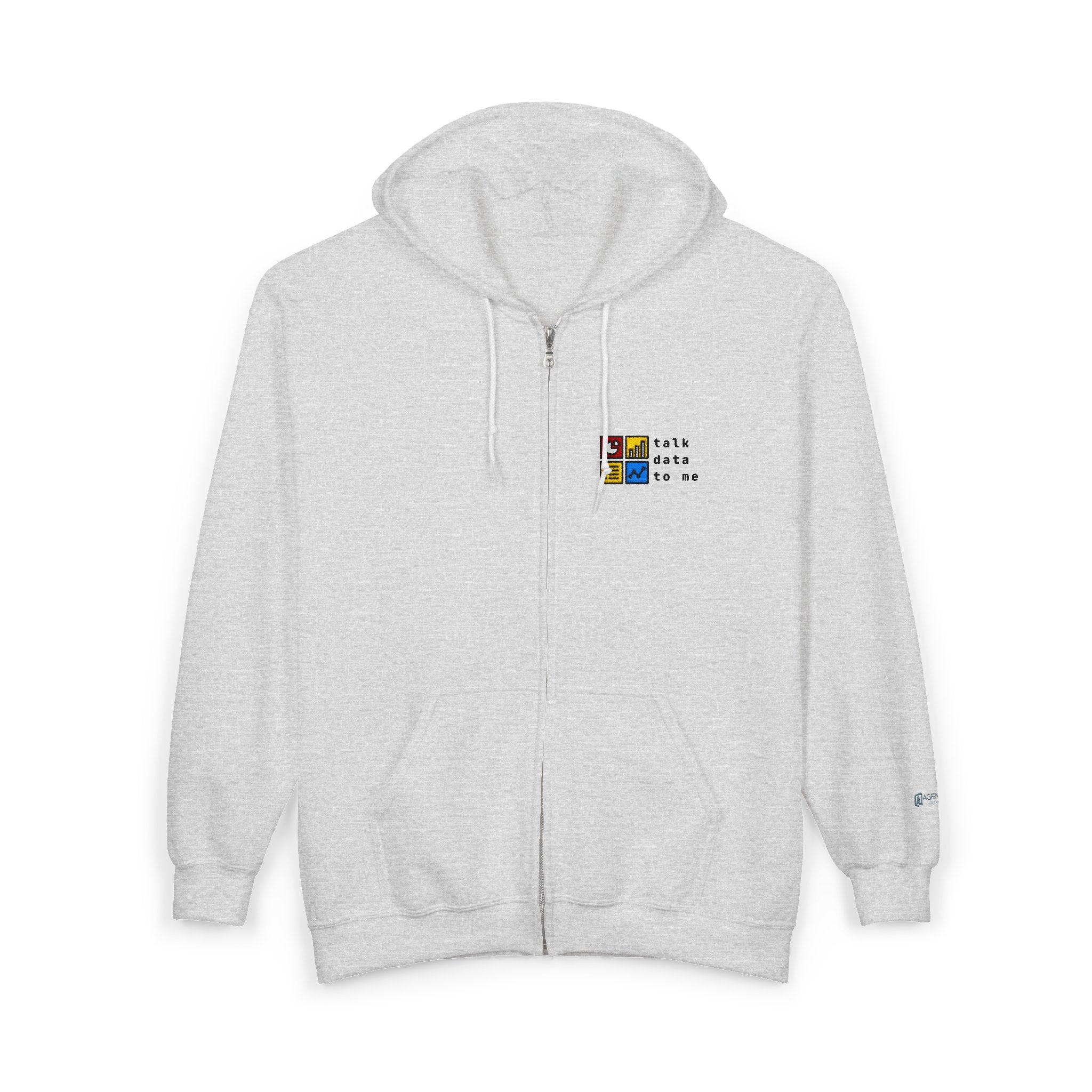 Talk Data To Me  | Retro Zip Embroidered Hoodie