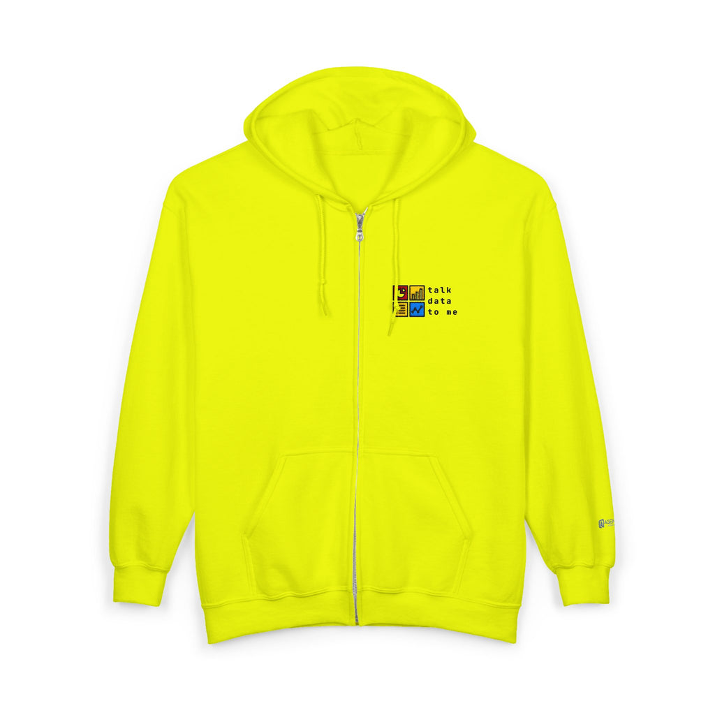 Talk Data To Me  | Retro Zip Embroidered Hoodie