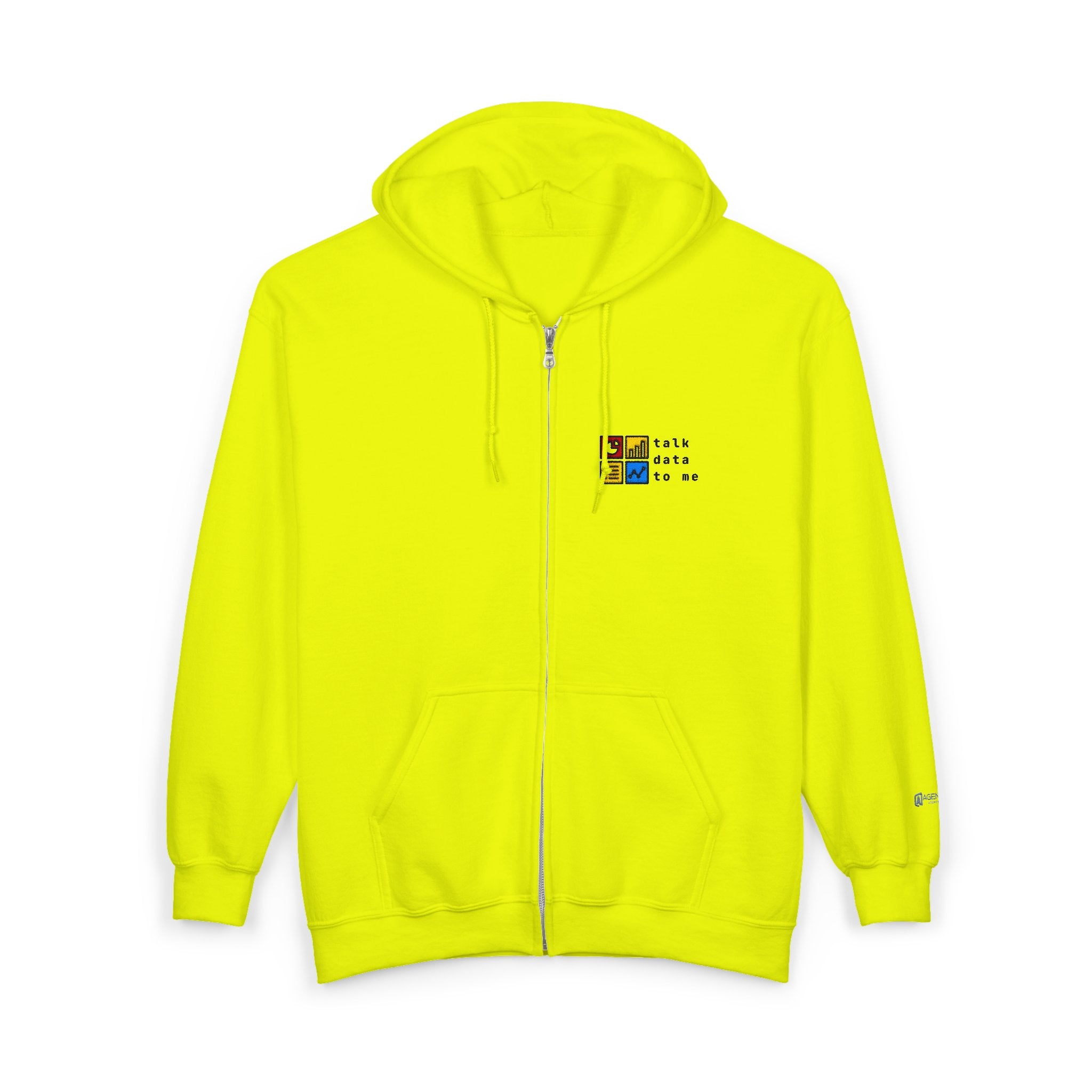 Talk Data To Me  | Retro Zip Embroidered Hoodie