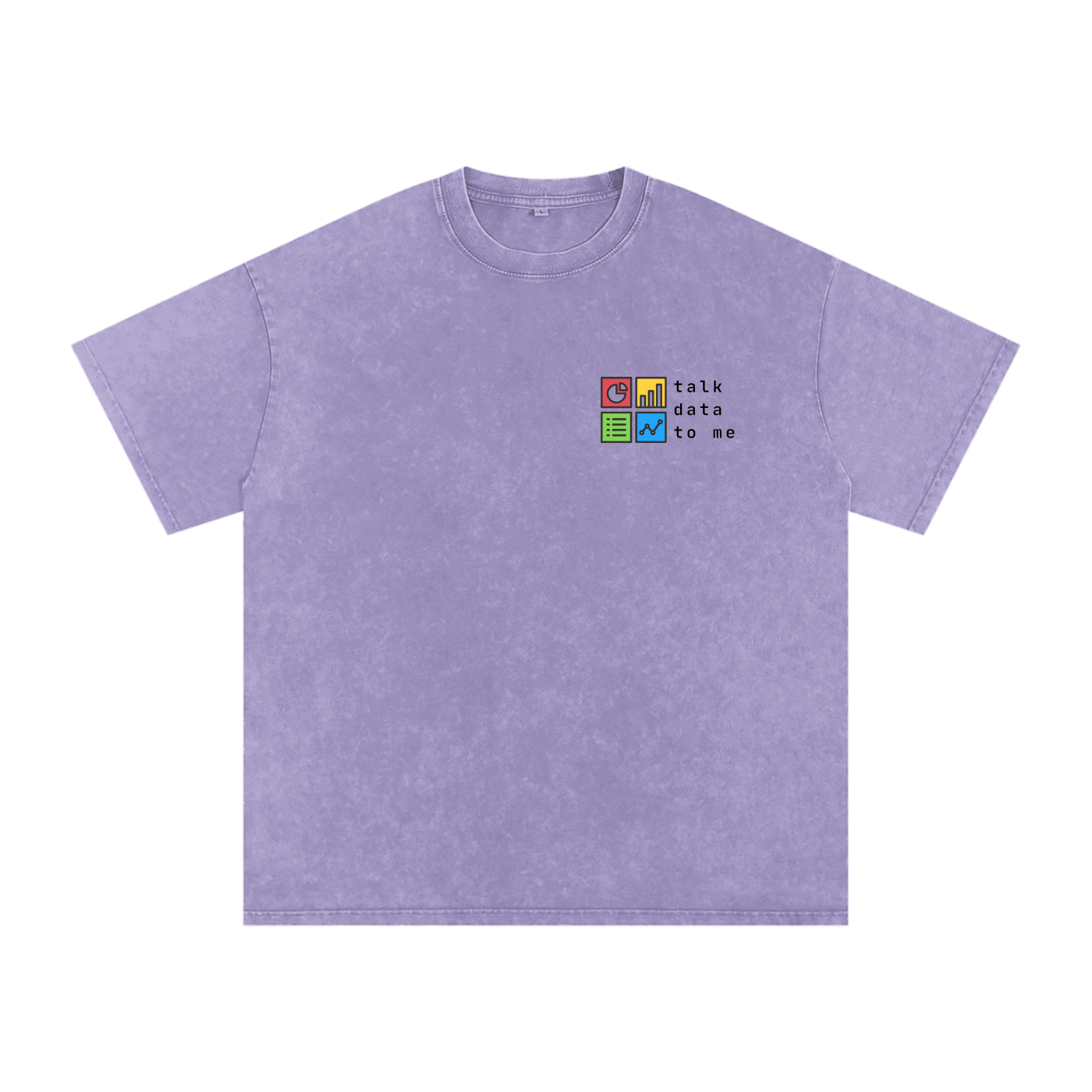 Talk Data To Me | Snow Washed Oversized Cotton T-Shirt