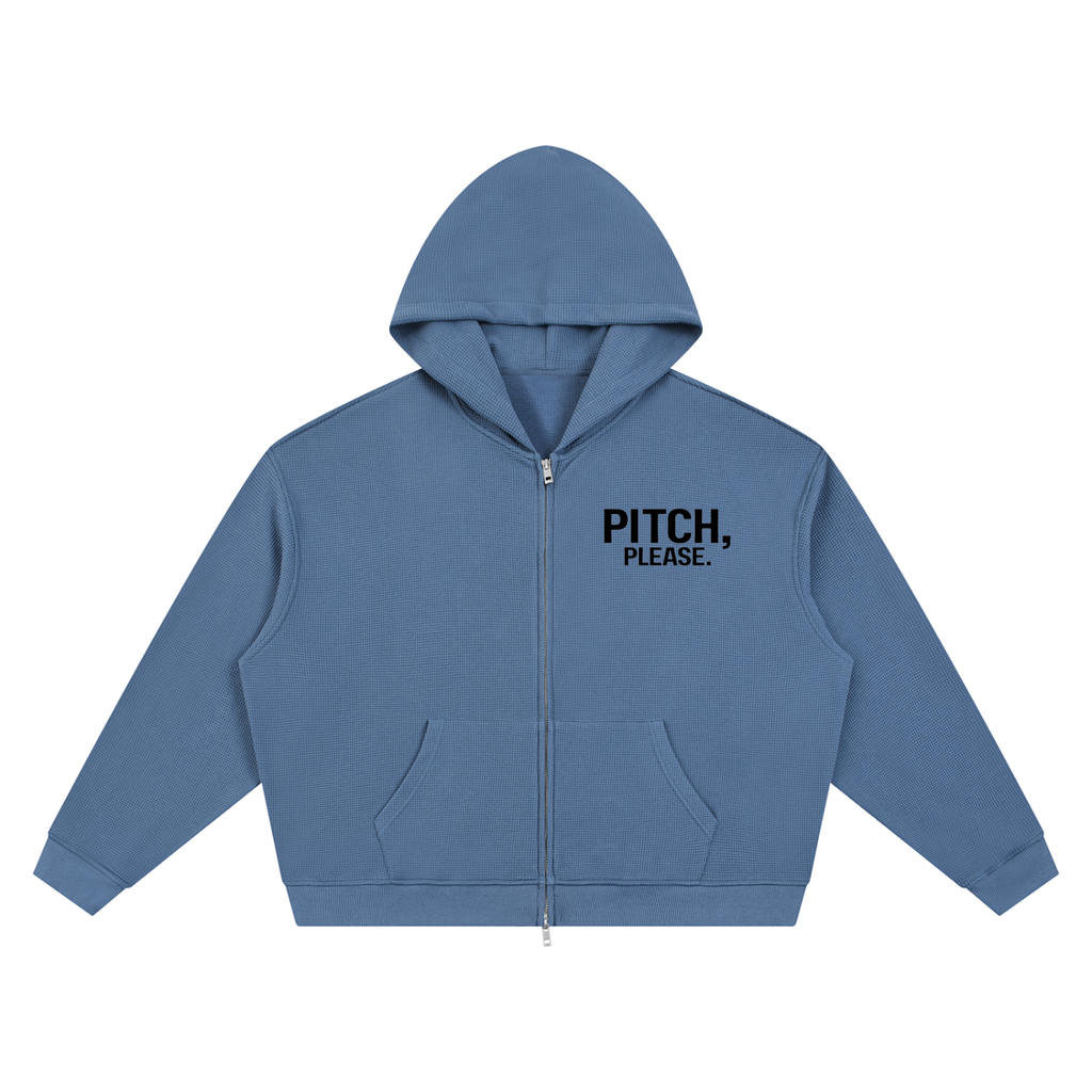 Pitch, Please | Unisex Waffle Boxy Full Zip Hoodie