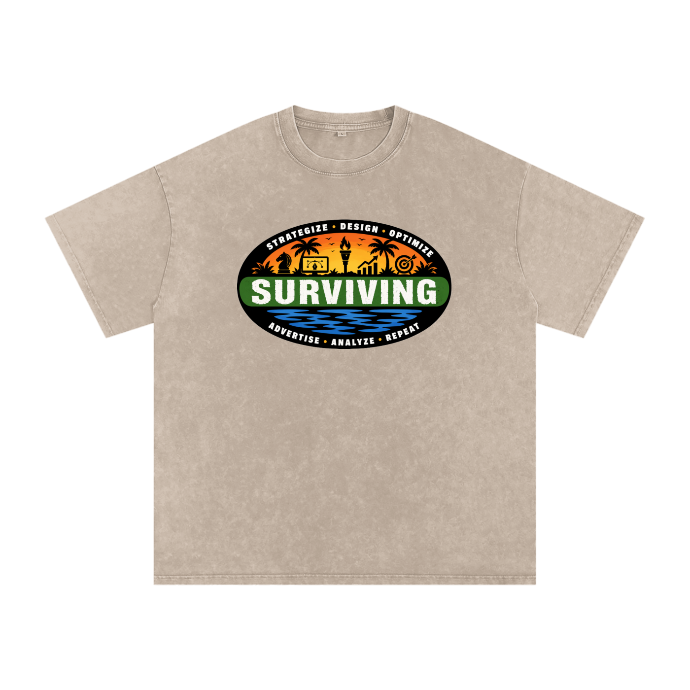 Surviving in Marketing | Snow Washed Oversized Cotton T-Shirt