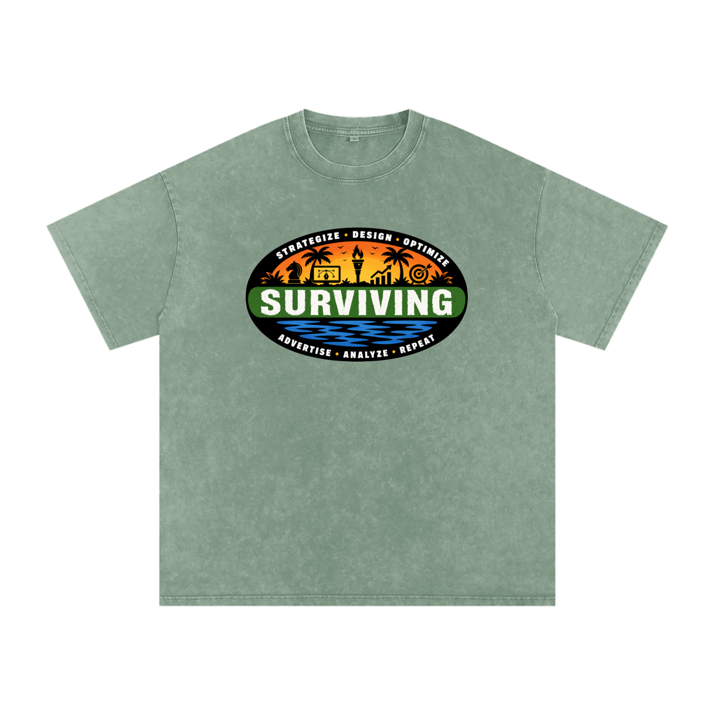 Surviving in Marketing | Snow Washed Oversized Cotton T-Shirt