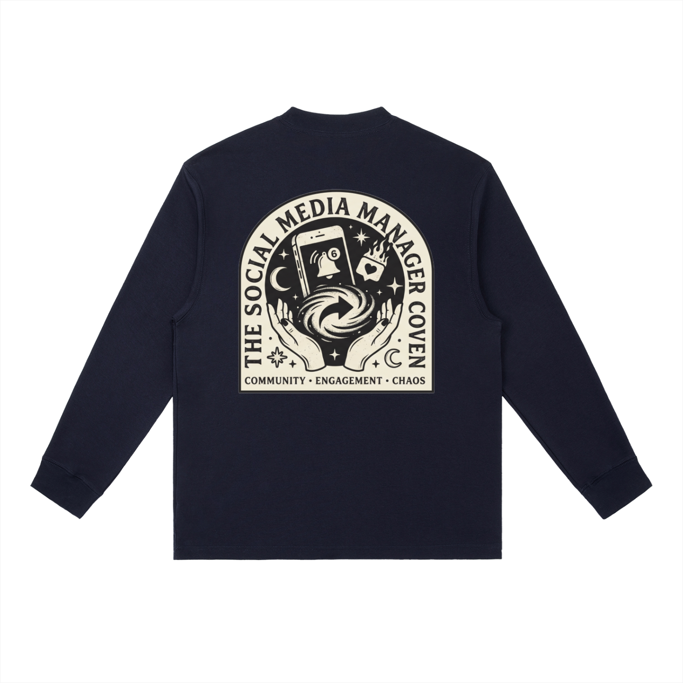The Social Media Manager Coven | Essential Crewneck Long-Sleeve T-Shirt