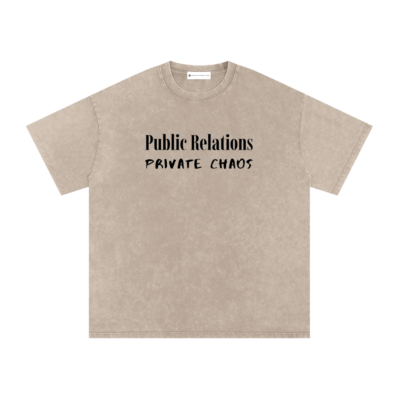 Public Relations, Private Chaos | Snow Washed Oversized Cotton T-Shirt