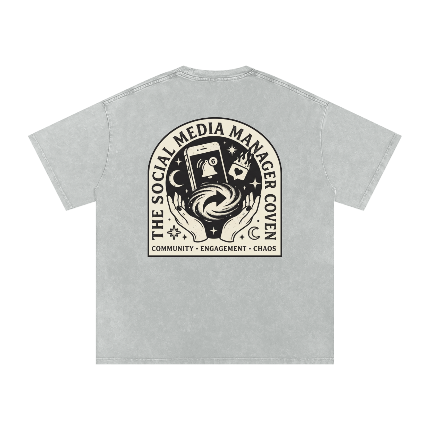 The Social Media Marketing Coven | Snow Washed Oversized Cotton T-Shirt