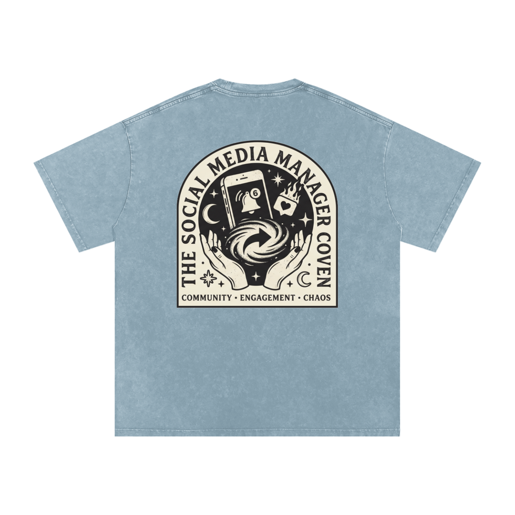 The Social Media Marketing Coven | Snow Washed Oversized Cotton T-Shirt