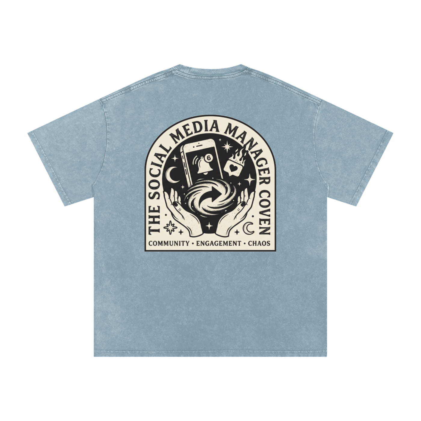 The Social Media Marketing Coven | Snow Washed Oversized Cotton T-Shirt