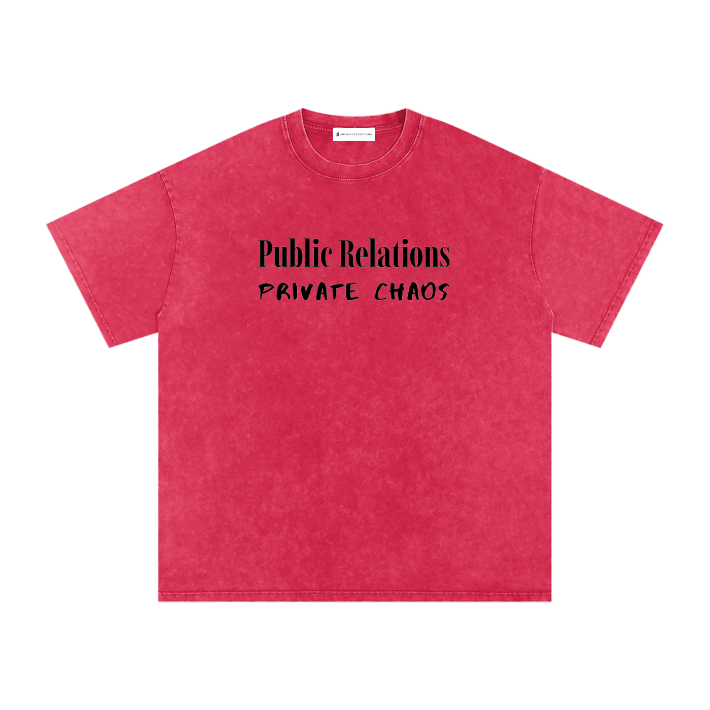 Public Relations, Private Chaos | Snow Washed Oversized Cotton T-Shirt