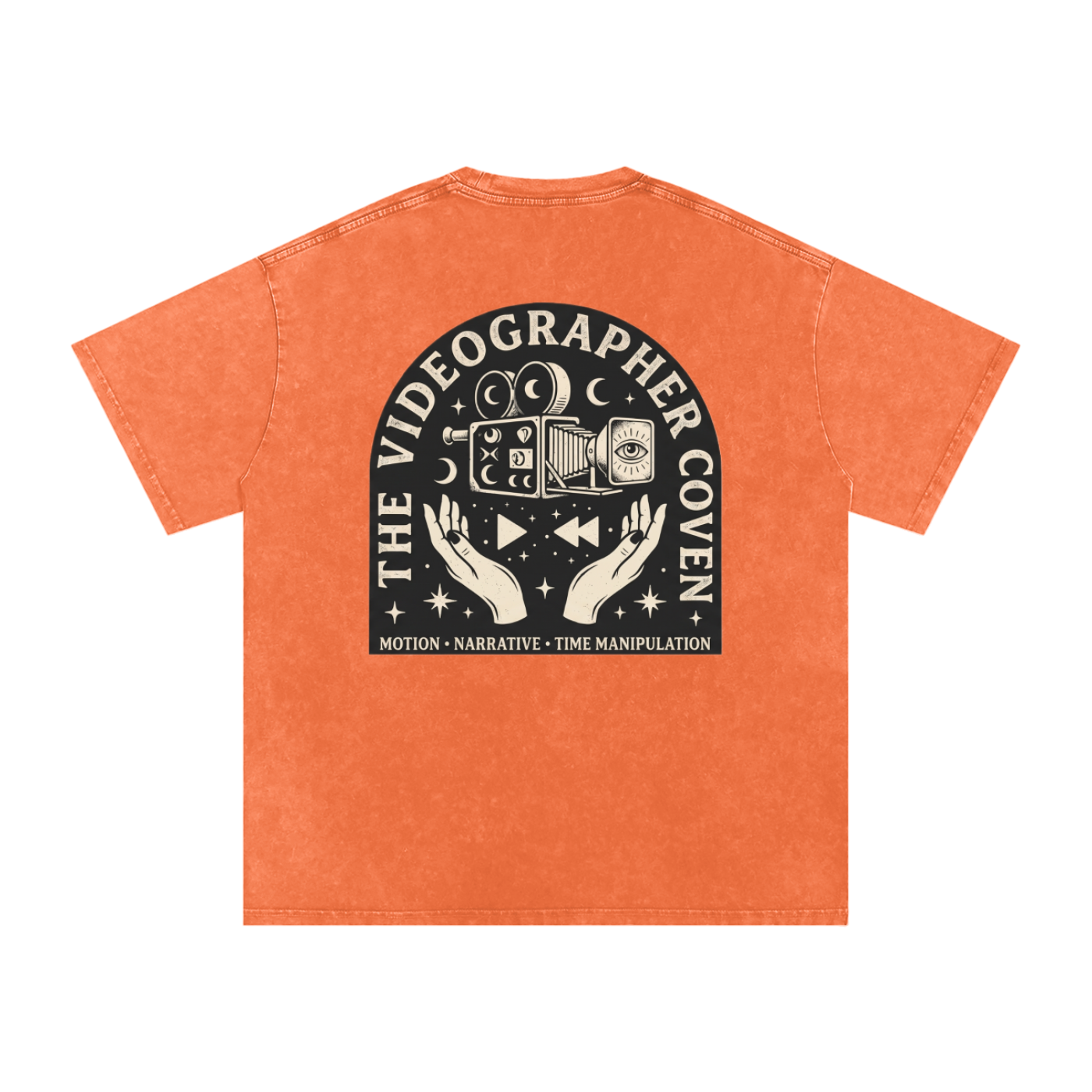 The Videographer Coven | Snow Washed Oversized Cotton T-Shirt