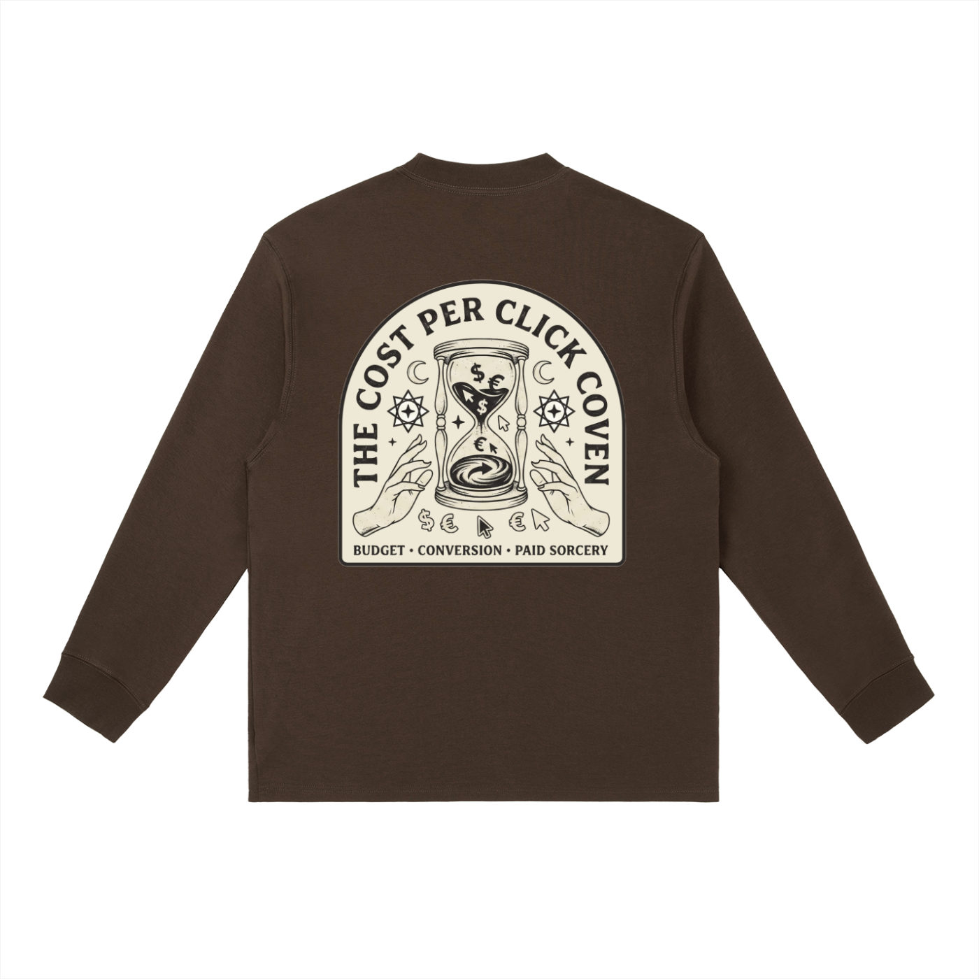 The Cost Per Click Coven | Essential Crewneck Long-Sleeve T-Shirt