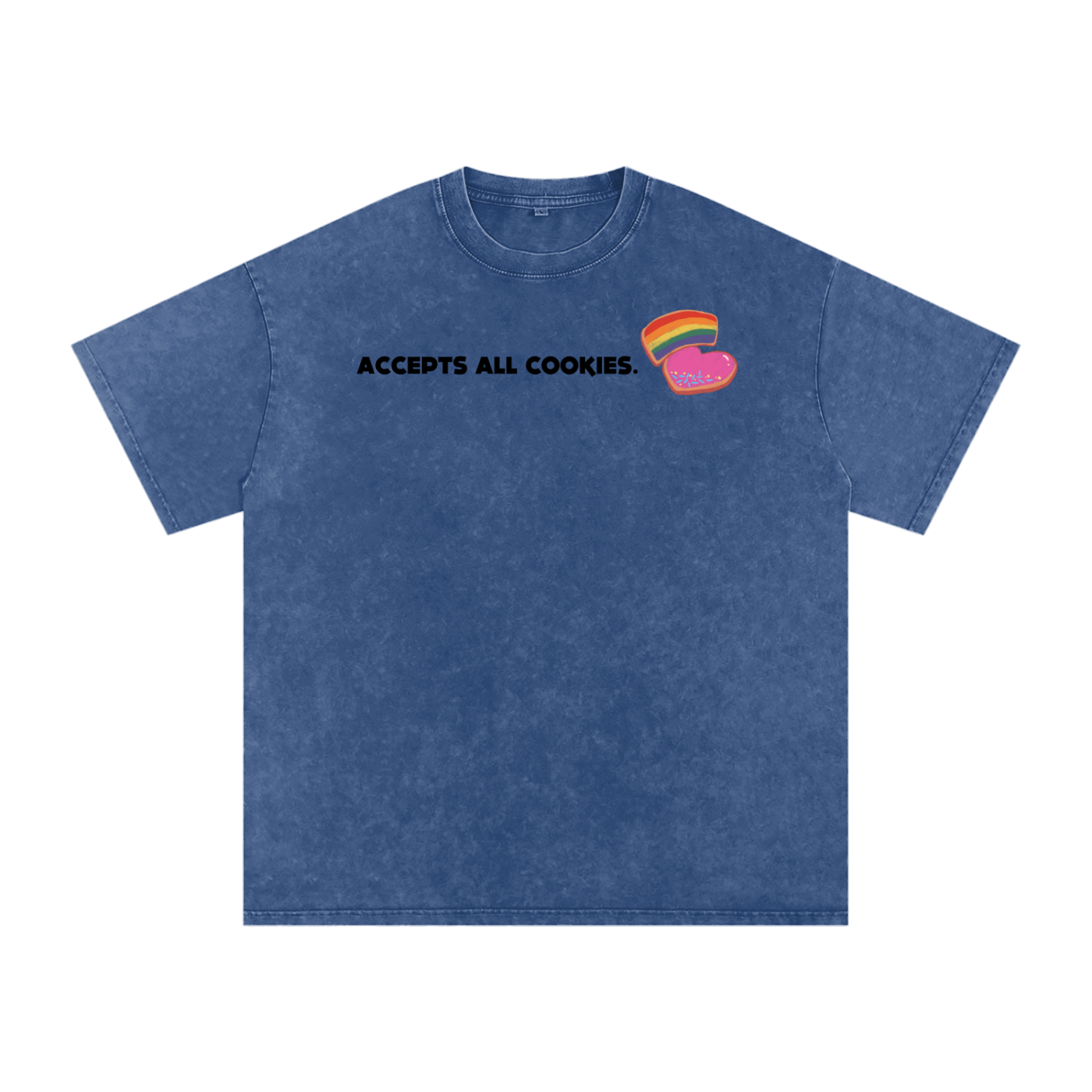 Accepts All Cookies | Snow Washed Oversized Cotton T-Shirt