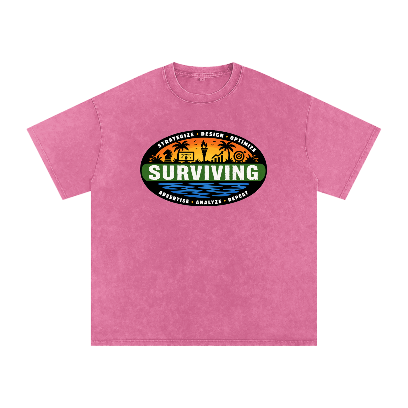 Surviving in Marketing | Snow Washed Oversized Cotton T-Shirt