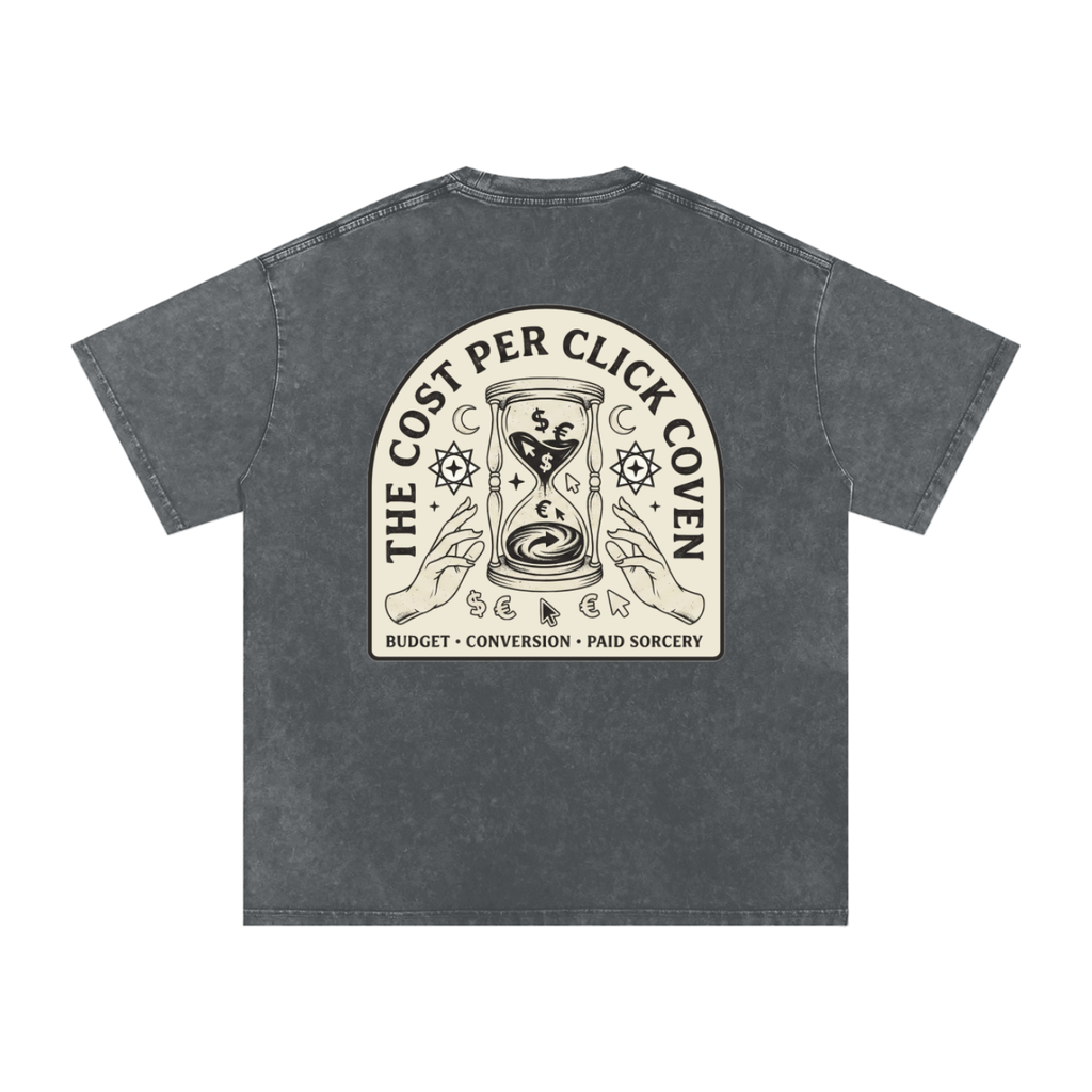 The Cost Per Click Coven | Snow Washed Oversized Cotton T-Shirt