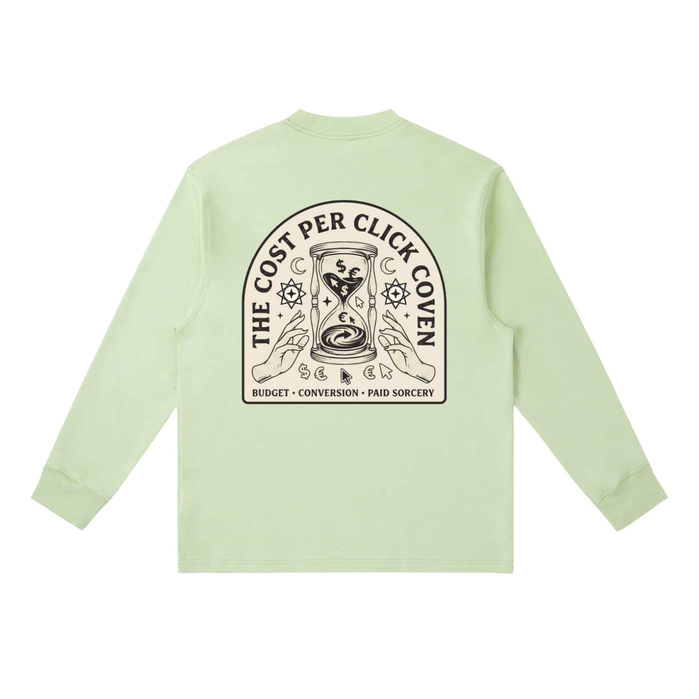 The Cost Per Click Coven | Essential Crewneck Long-Sleeve T-Shirt