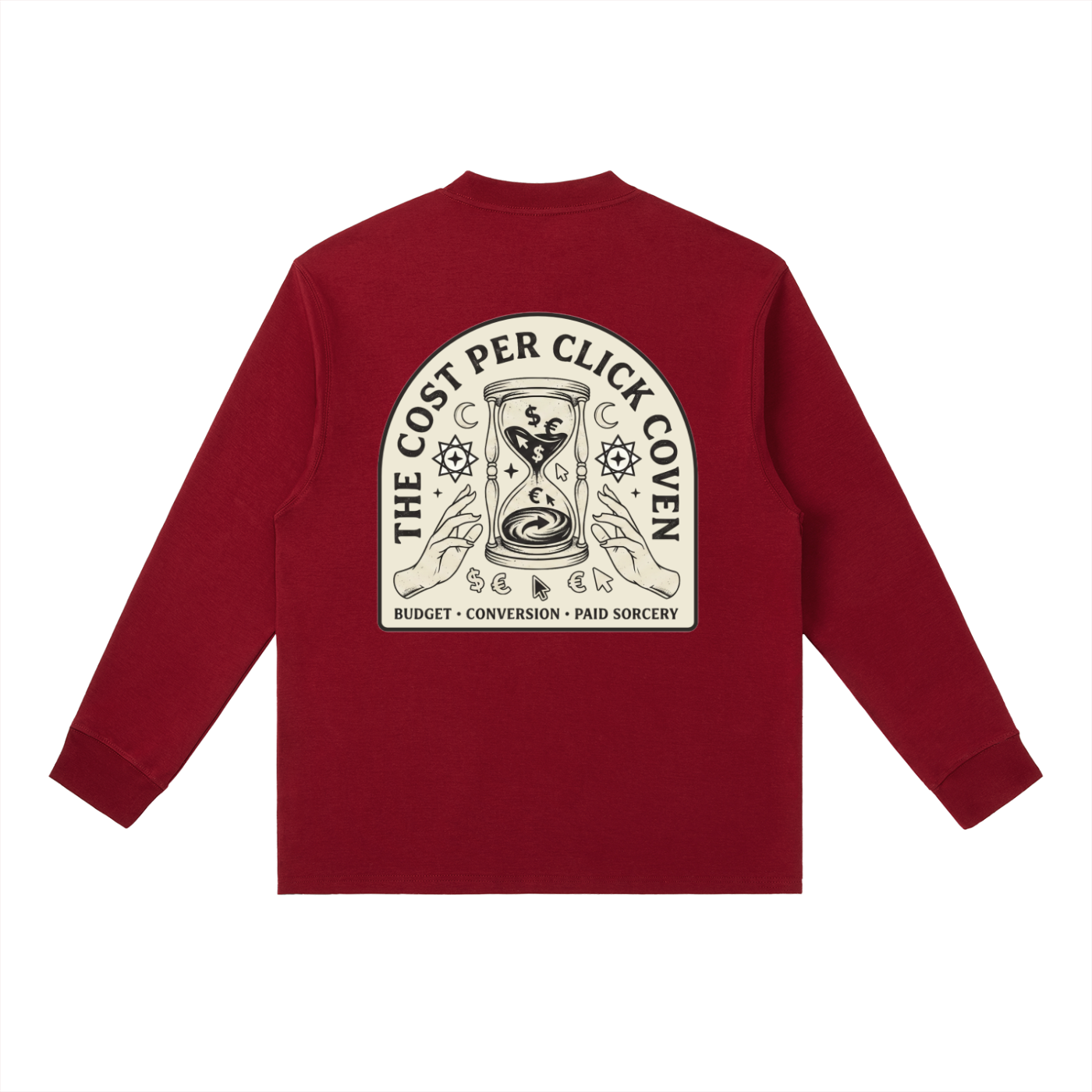 The Cost Per Click Coven | Essential Crewneck Long-Sleeve T-Shirt