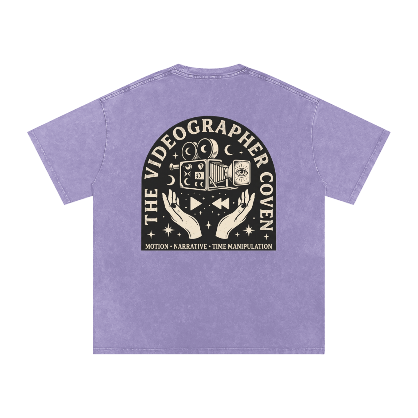 The Videographer Coven | Snow Washed Oversized Cotton T-Shirt