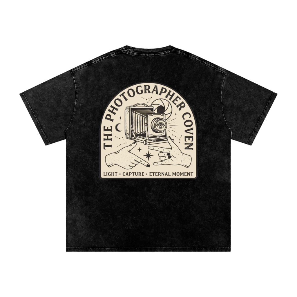 The Photographer Coven | Snow Washed Oversized Cotton T-Shirt