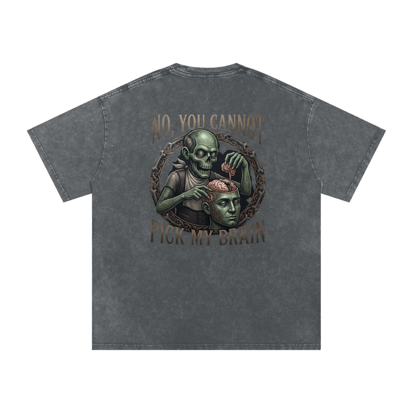 You Cannot Pick My Brain | Snow Washed Oversized Cotton T-Shirt