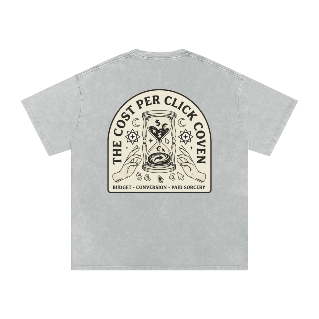The Cost Per Click Coven | Snow Washed Oversized Cotton T-Shirt