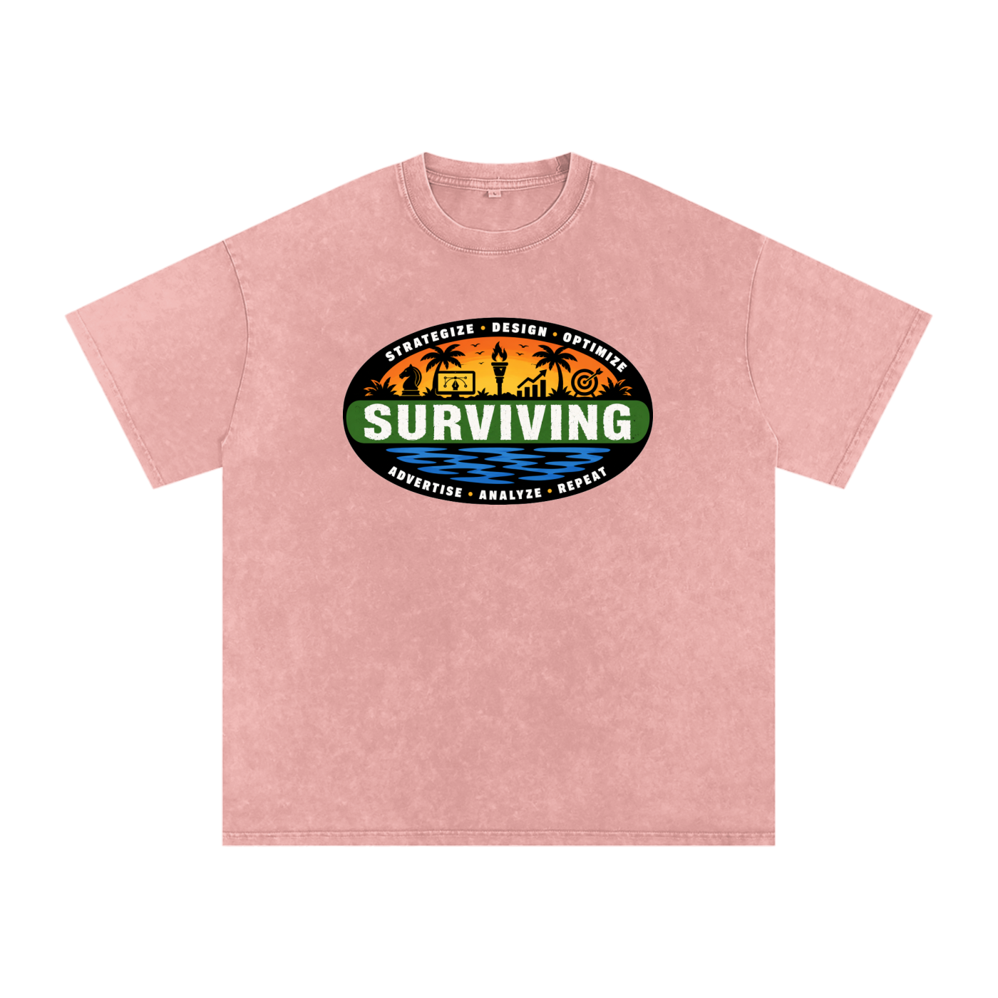 Surviving in Marketing | Snow Washed Oversized Cotton T-Shirt