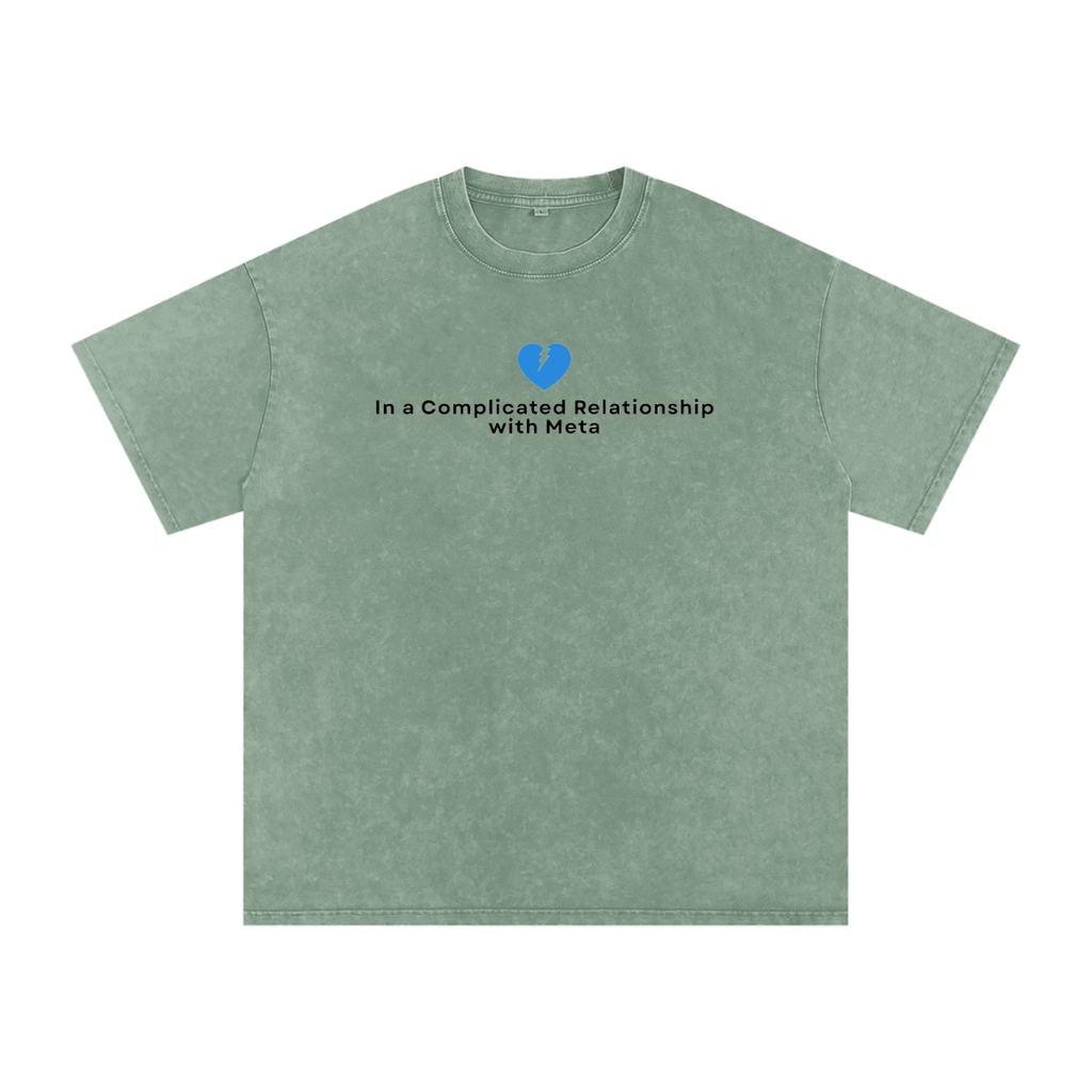Complicated Relationship | Snow Washed Oversized Cotton T-Shirt