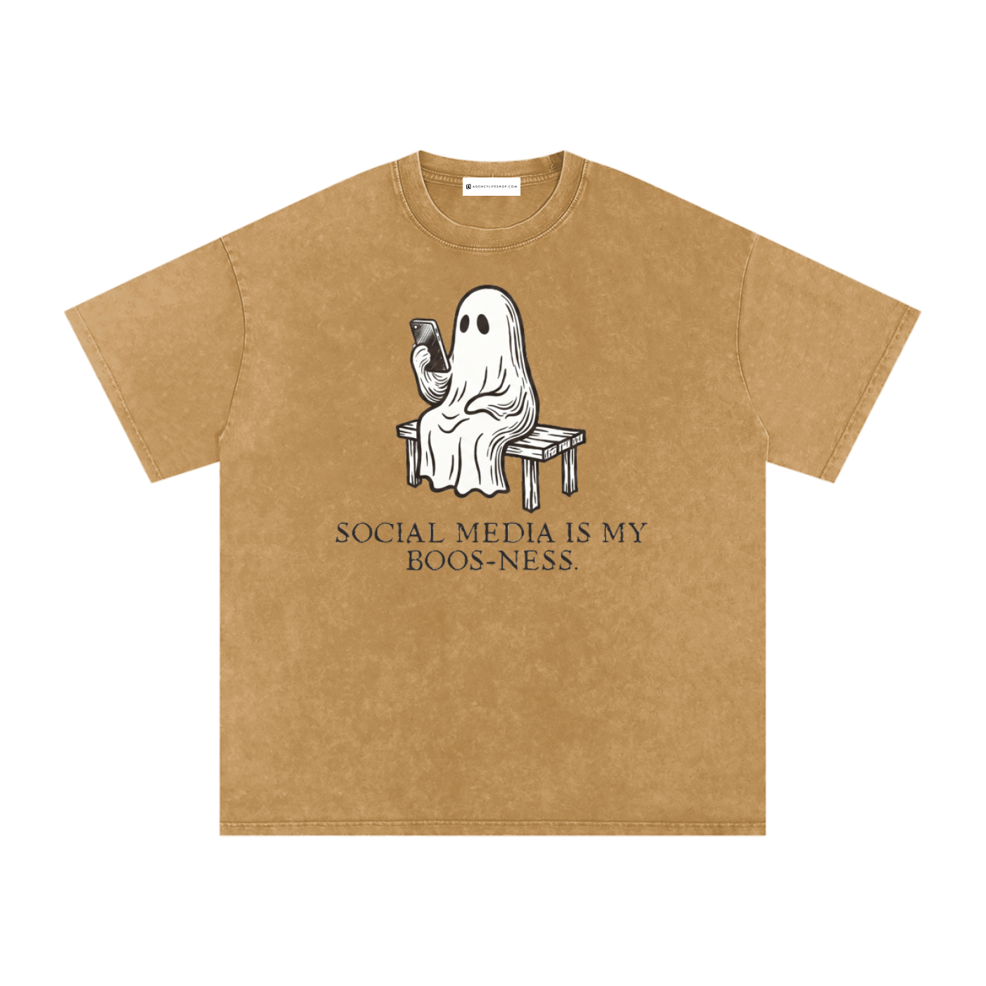 Social Media is My Boos-ness | Snow Washed Oversized Cotton T-Shirt