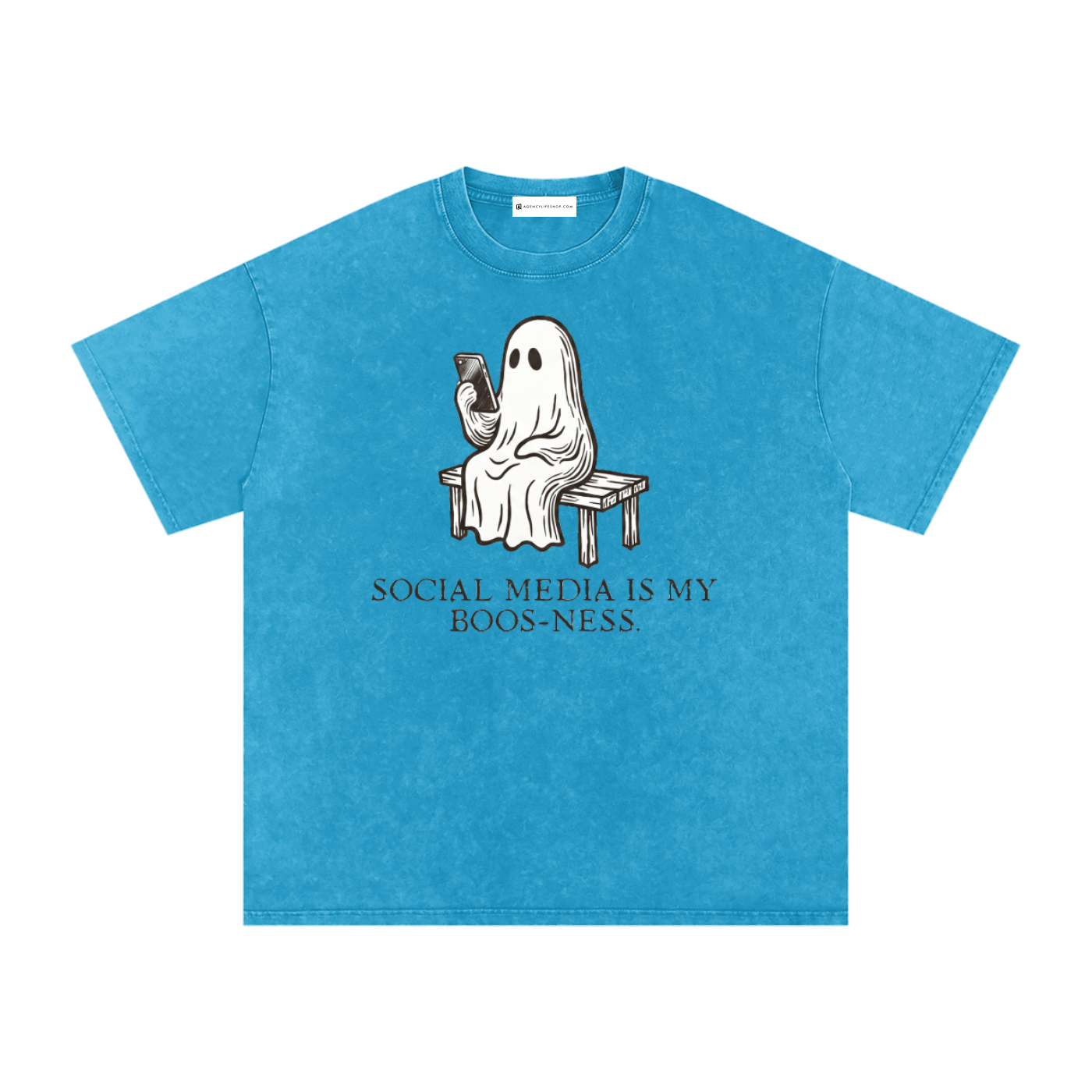 Social Media is My Boos-ness | Snow Washed Oversized Cotton T-Shirt