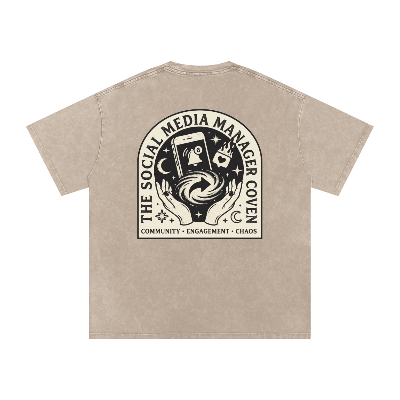 The Social Media Marketing Coven | Snow Washed Oversized Cotton T-Shirt