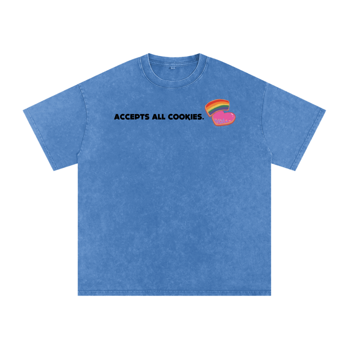 Accepts All Cookies | Snow Washed Oversized Cotton T-Shirt