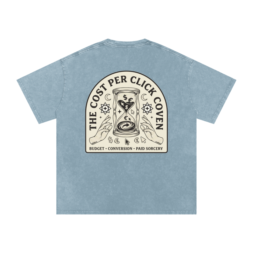 The Cost Per Click Coven | Snow Washed Oversized Cotton T-Shirt