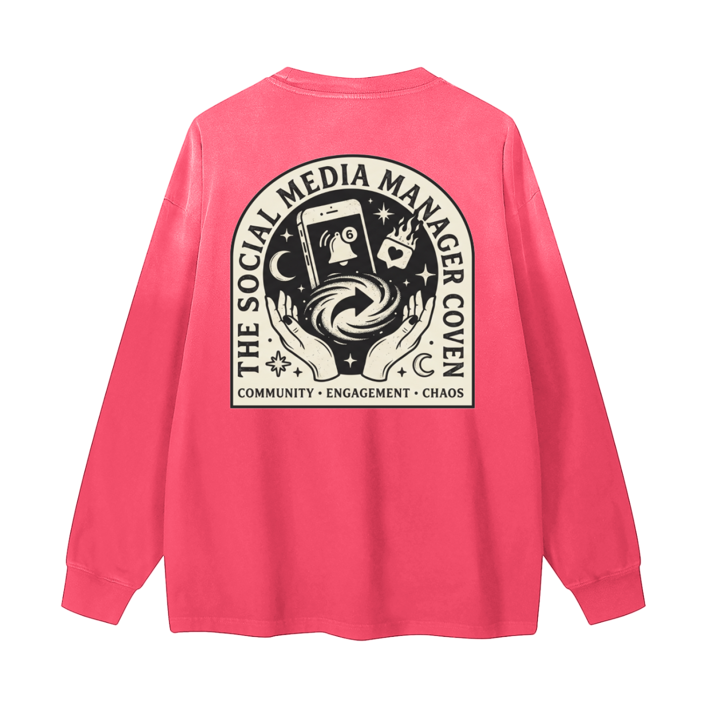 The Social Media Manager Coven | Gradient Washed Long Sleeve T-Shirt