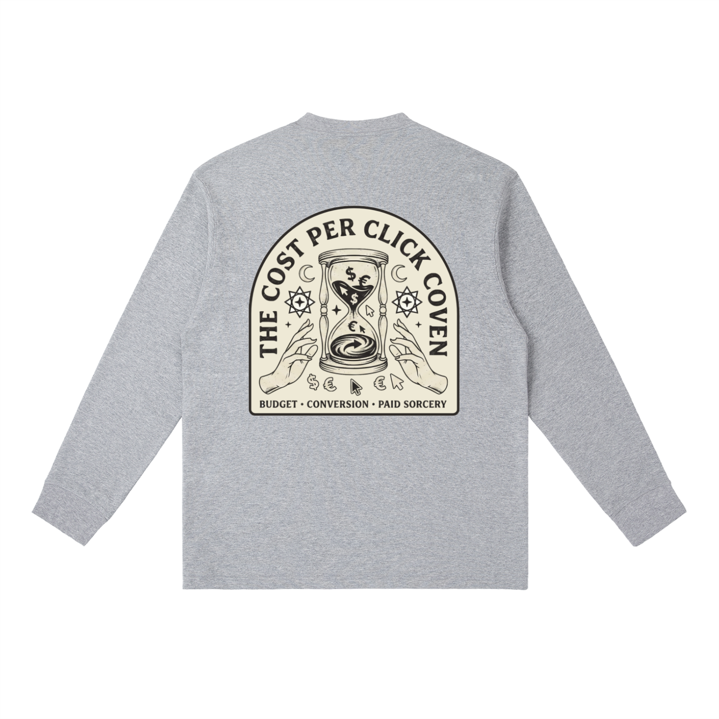 The Cost Per Click Coven | Essential Crewneck Long-Sleeve T-Shirt