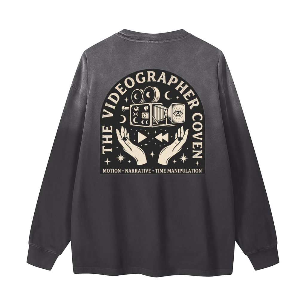 The Videographer Coven | Gradient Washed Long Sleeve T-Shirt
