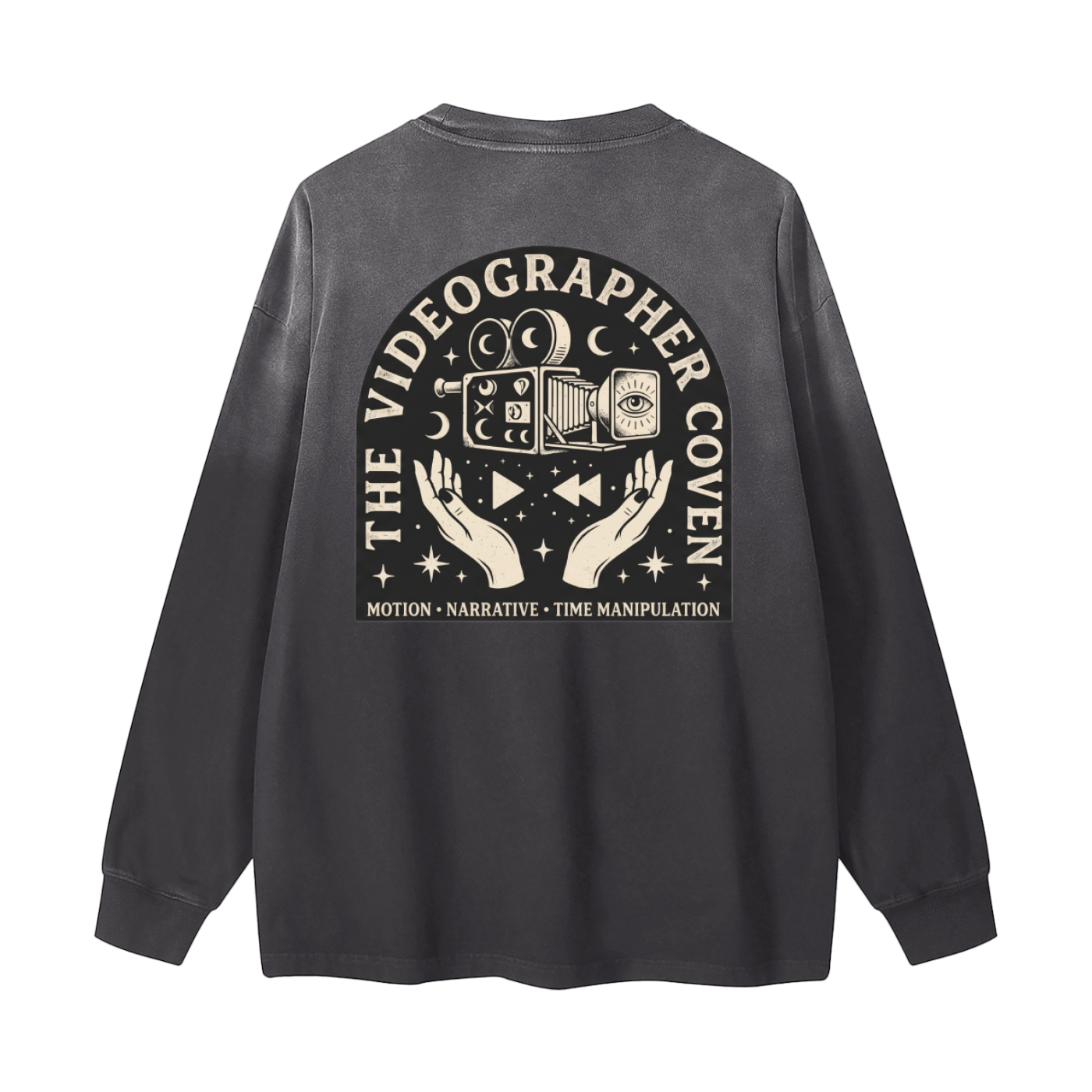 The Videographer Coven | Gradient Washed Long Sleeve T-Shirt