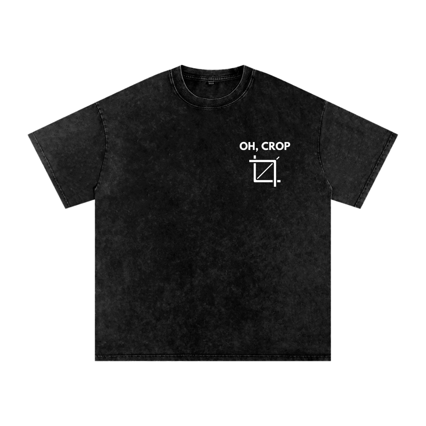 Oh, Crop | Snow Washed Oversized Cotton T-Shirt