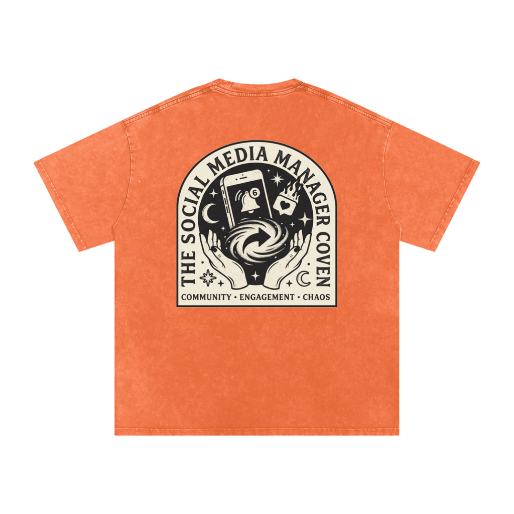 The Social Media Marketing Coven | Snow Washed Oversized Cotton T-Shirt