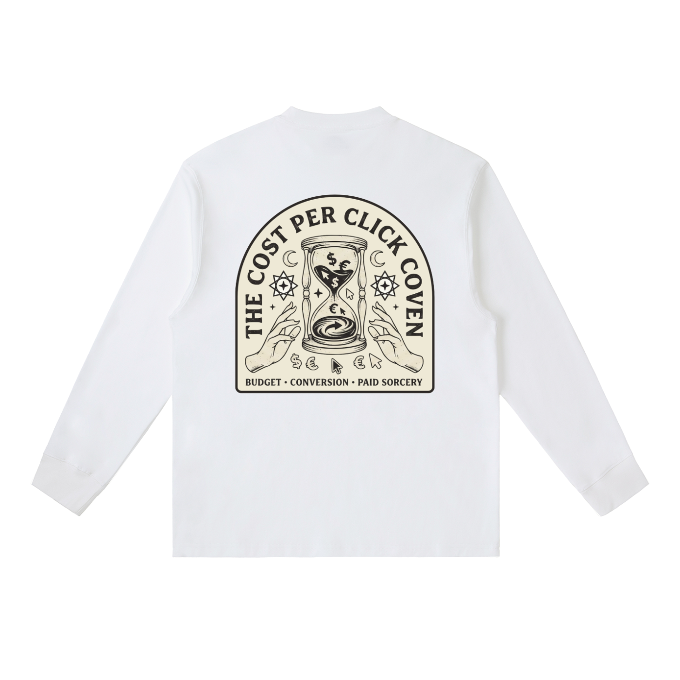 The Cost Per Click Coven | Essential Crewneck Long-Sleeve T-Shirt