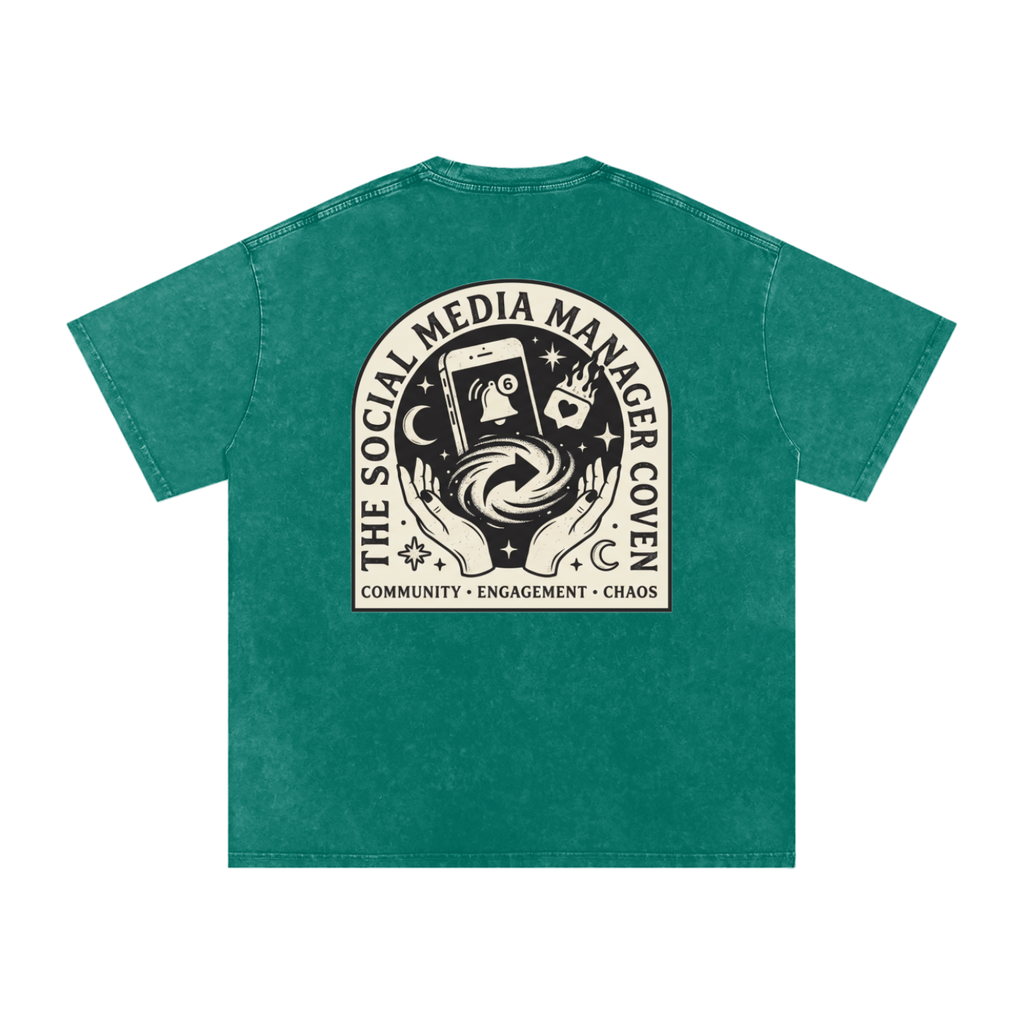 The Social Media Marketing Coven | Snow Washed Oversized Cotton T-Shirt