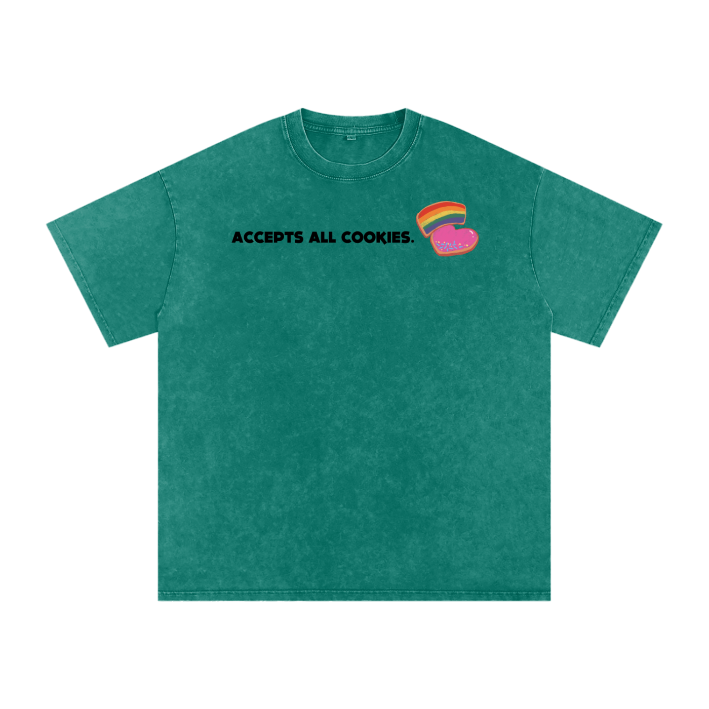 Accepts All Cookies | Snow Washed Oversized Cotton T-Shirt