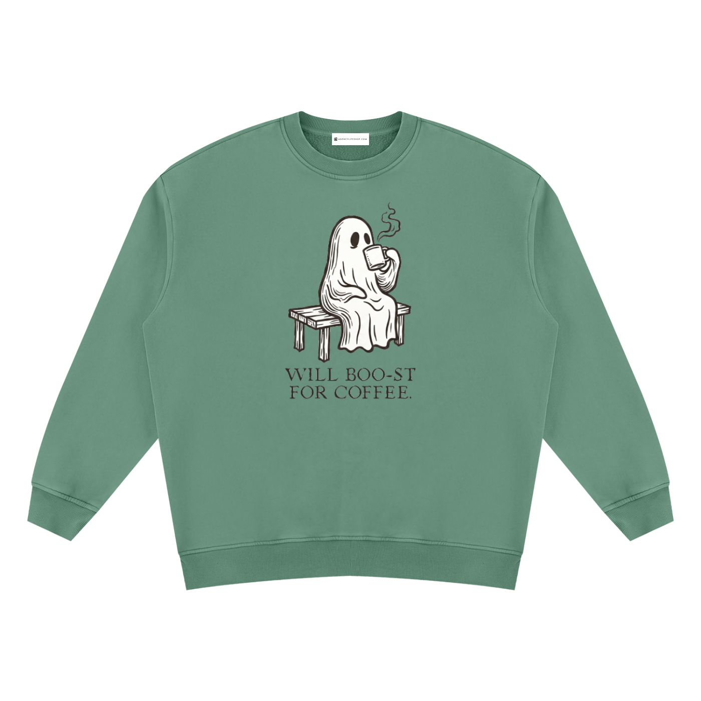 Will Boo-st for Coffee | Unisex Vintage Wash Fleece Sweatshirt