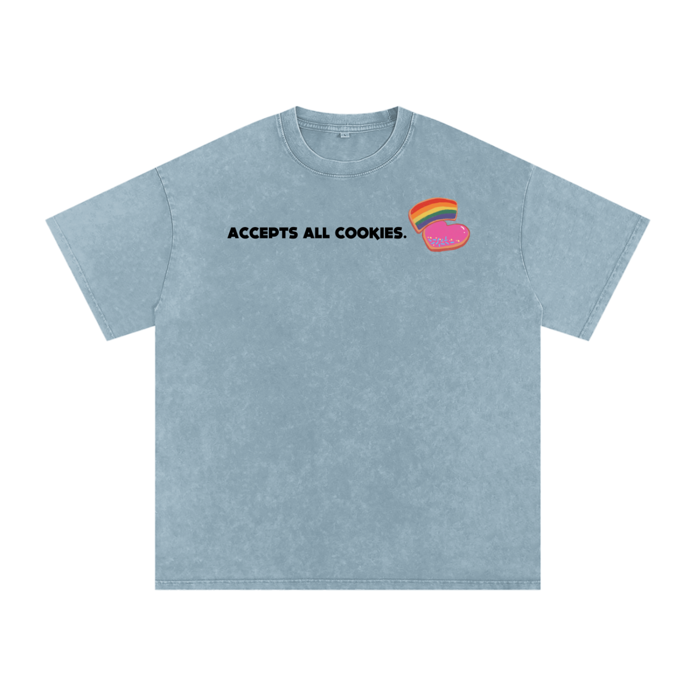 Accepts All Cookies | Snow Washed Oversized Cotton T-Shirt