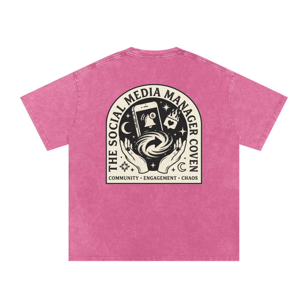 The Social Media Marketing Coven | Snow Washed Oversized Cotton T-Shirt