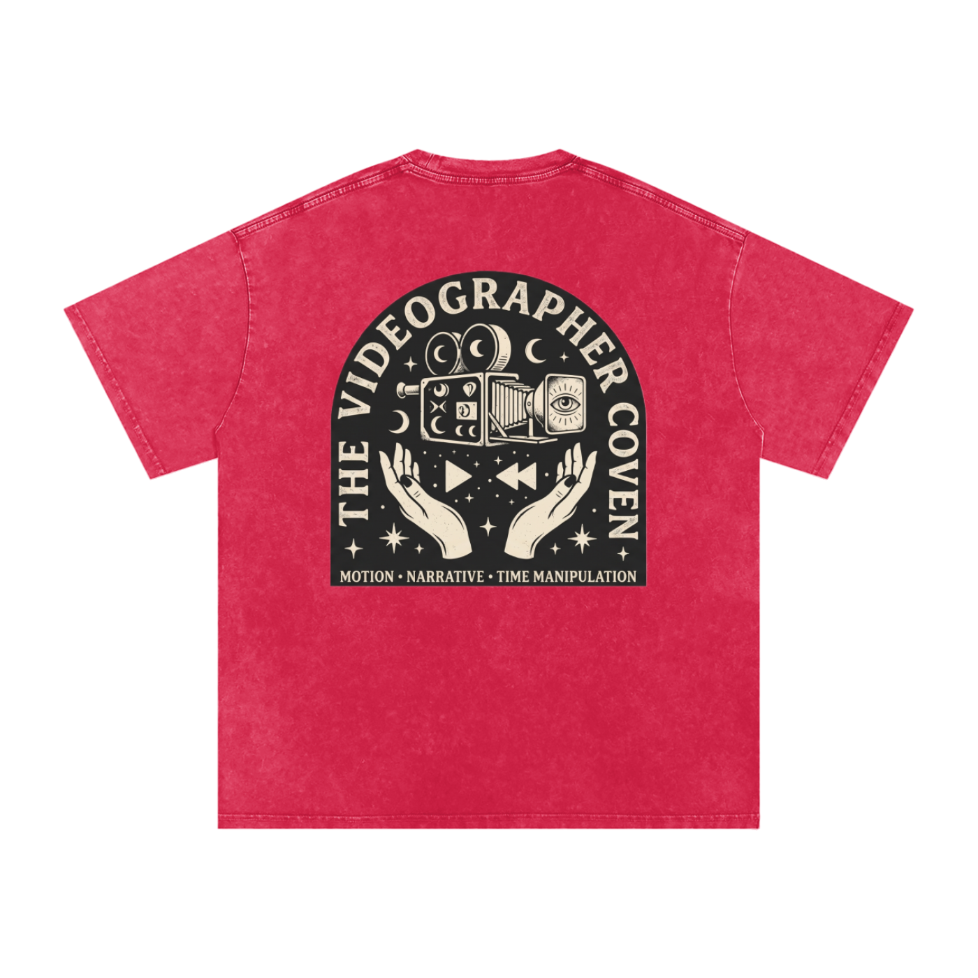 The Videographer Coven | Snow Washed Oversized Cotton T-Shirt