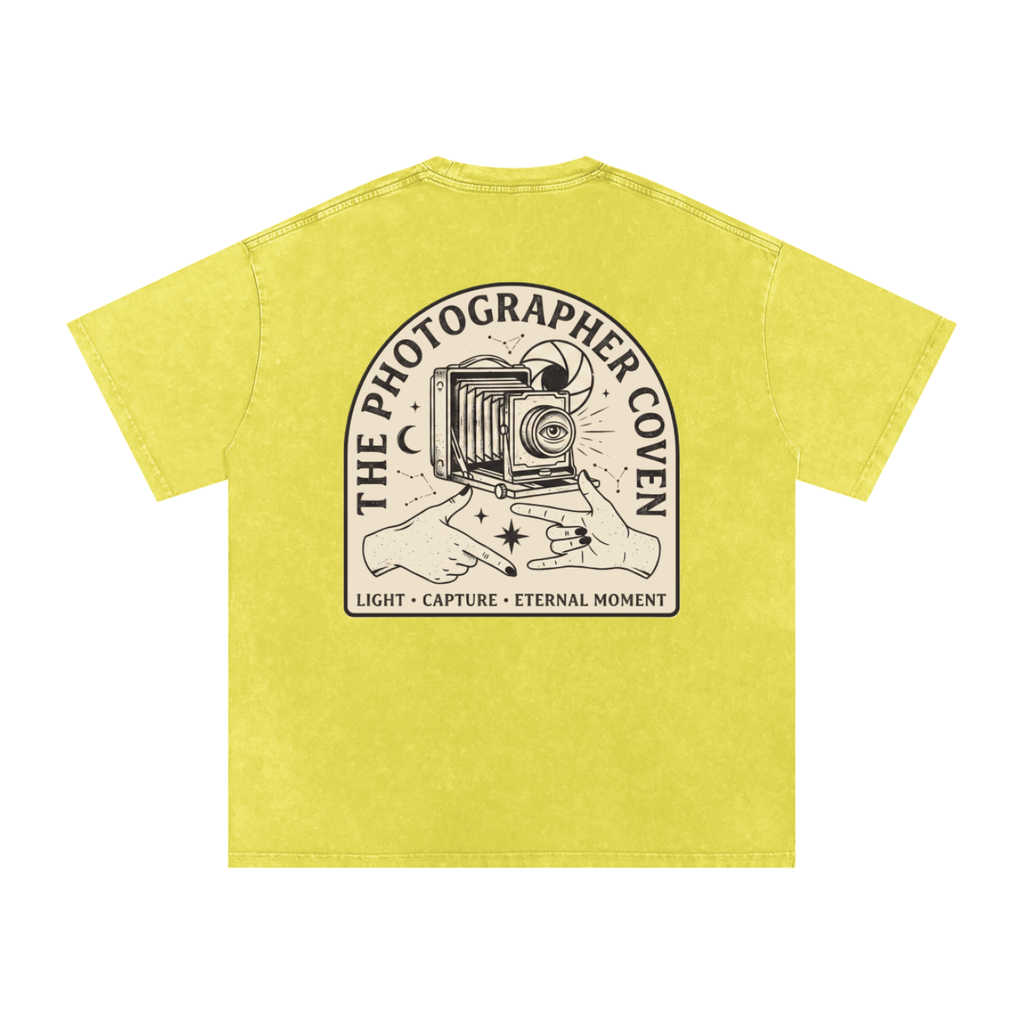 The Photographer Coven | Snow Washed Oversized Cotton T-Shirt