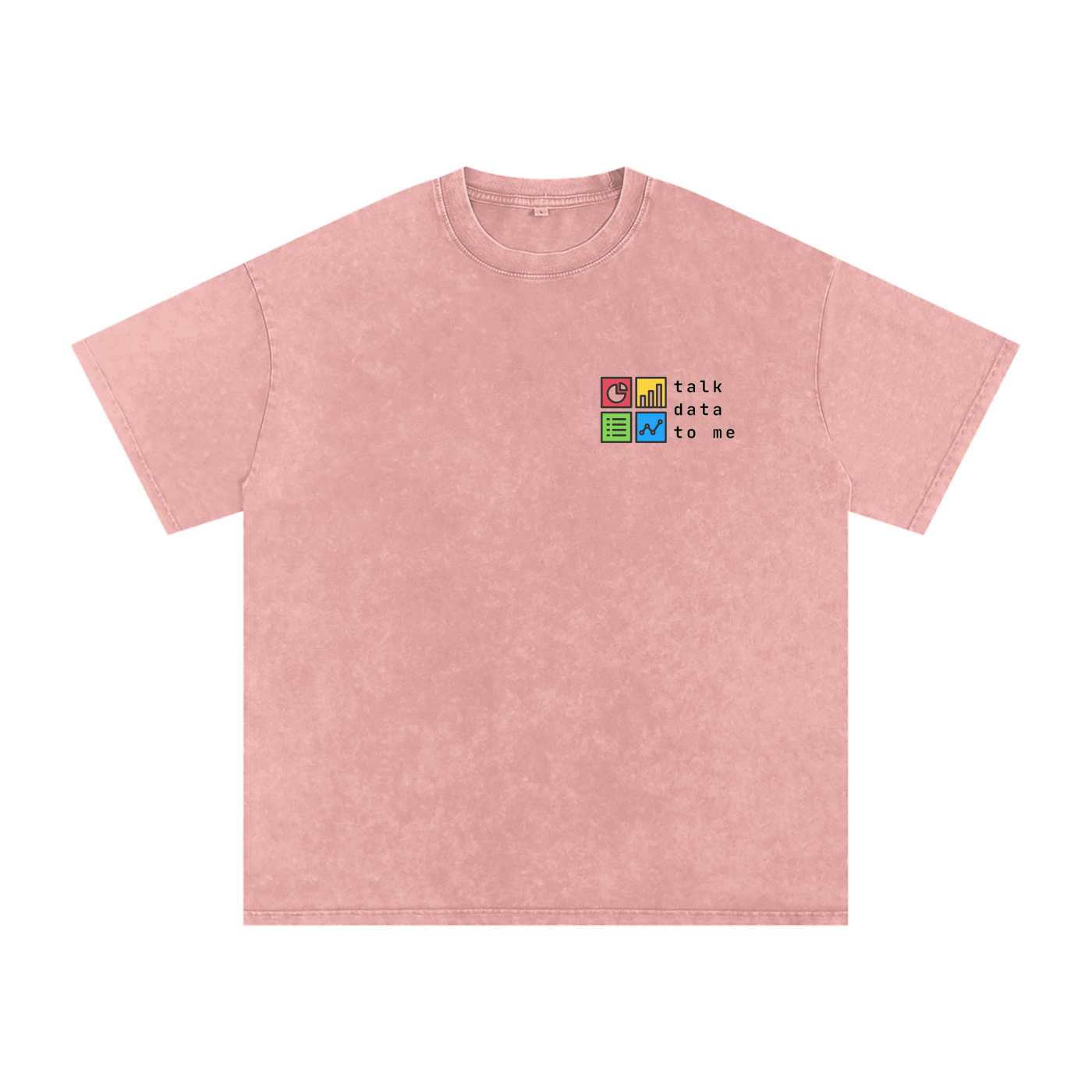 Talk Data To Me | Snow Washed Oversized Cotton T-Shirt
