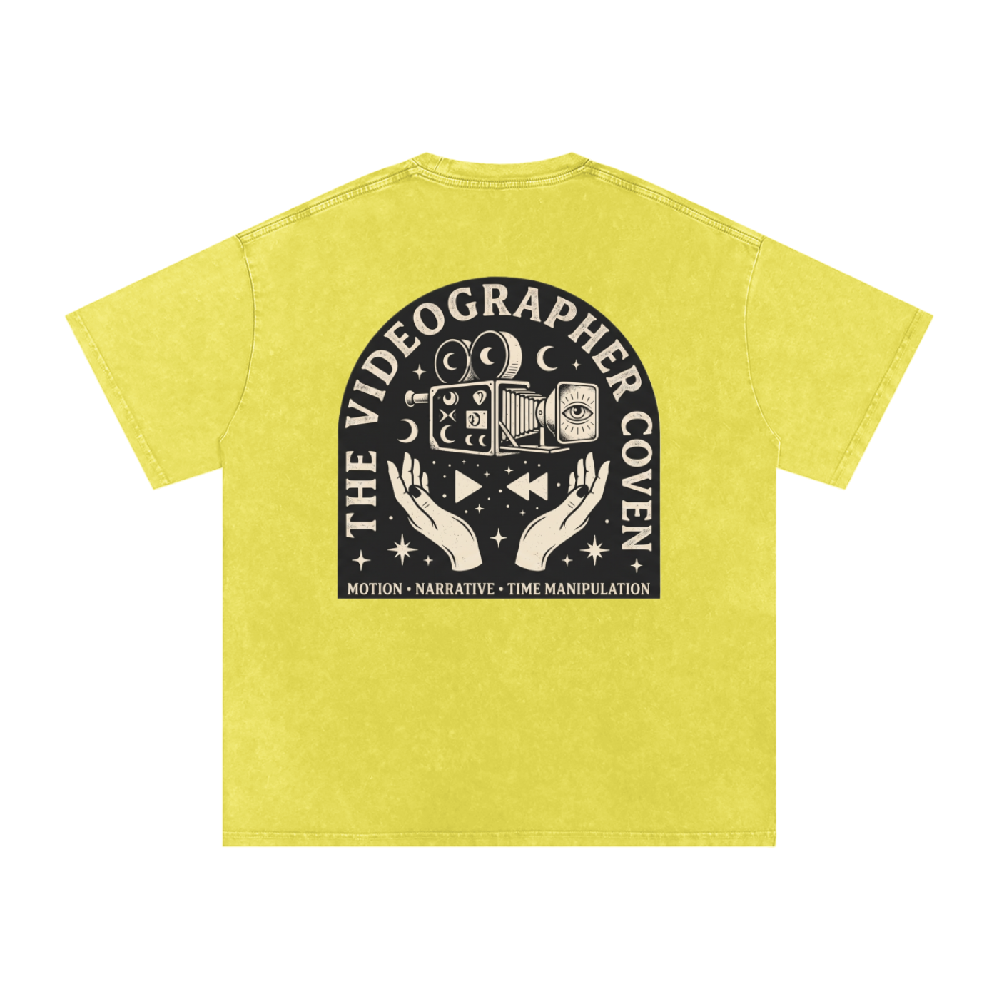 The Videographer Coven | Snow Washed Oversized Cotton T-Shirt