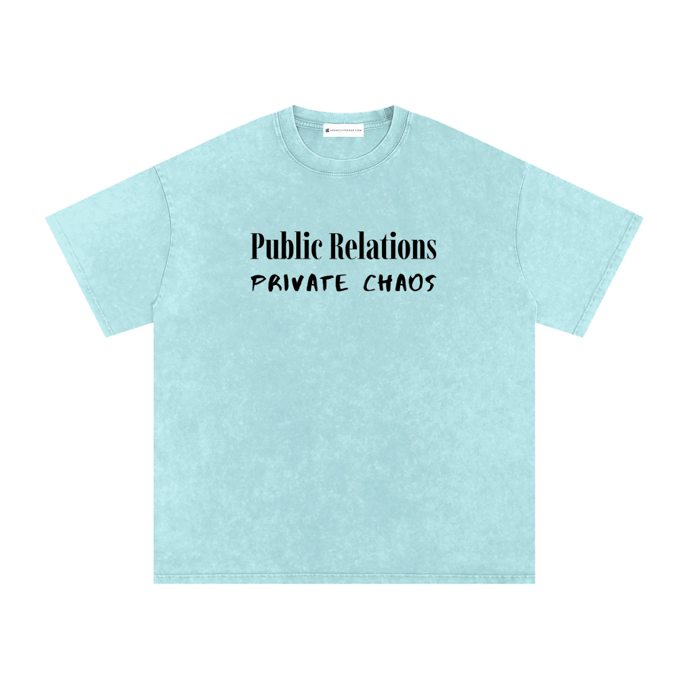 Public Relations, Private Chaos | Snow Washed Oversized Cotton T-Shirt